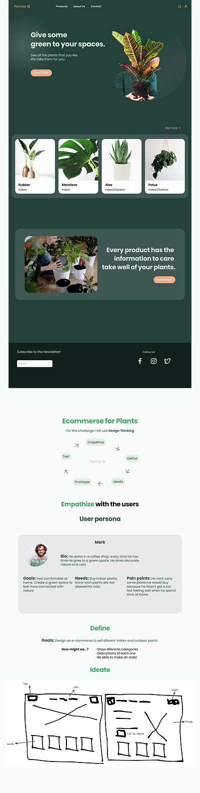 Ecommerse for plants design figma ui ux