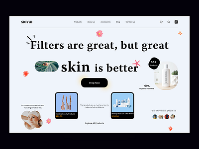 Beauty Product Web Design 3d animation branding design figma graphic design illustration juraj masar landing page logo musemind sajon skin care skin product skin web slava kornilov ui ux vector zhenya rynzhuk