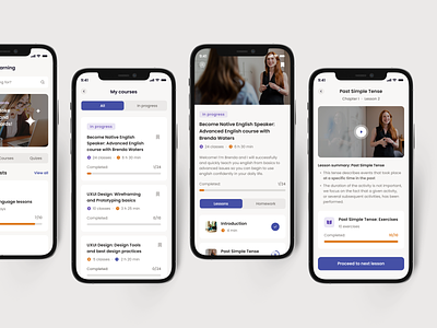 Online learning app app courses design e learning education language learning mobile mobileapp online online courses school study ui uxui