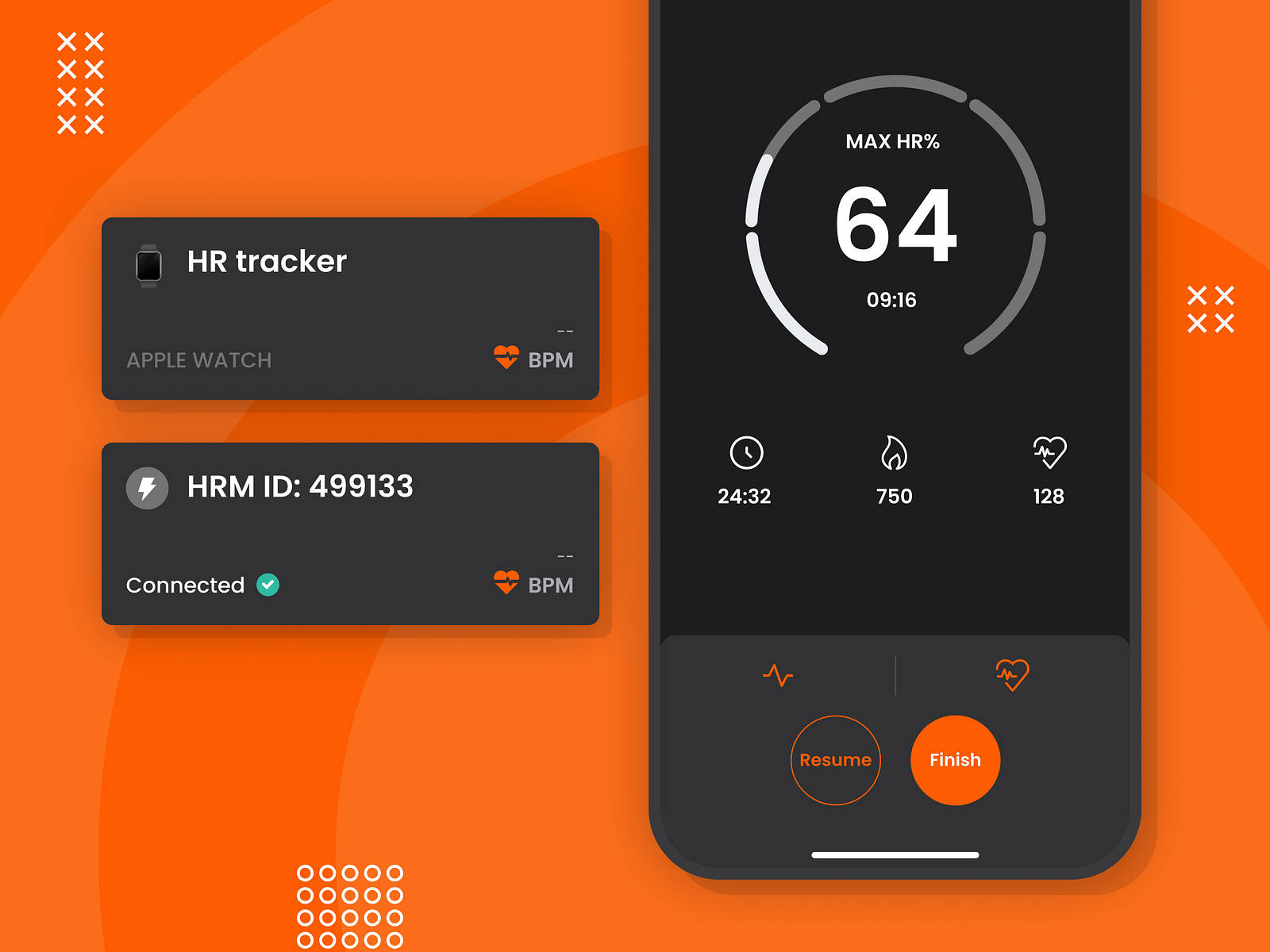 Fitness mobile app Heart rate tracker by Excited on Dribbble