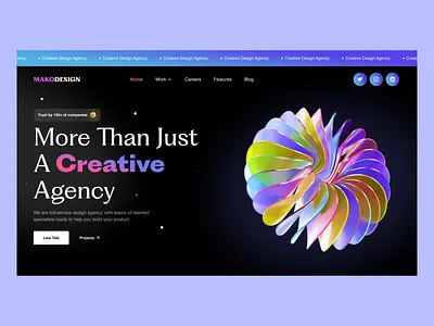 Creative Agency 3d 3dabstract 3dart 3ddesign 3dillusrtration 3dmodeling abstract art branding cinema4d design icon illustration logo redshift render ui web