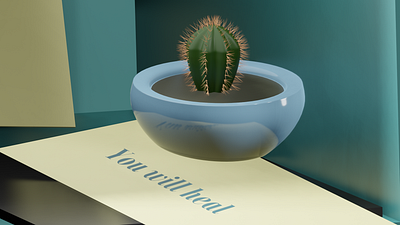 Cactus 3d blender design illustration