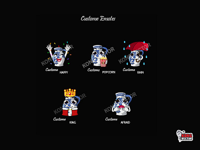 Custome Twitch Emotes cartoon design emoji emote emotes illustration twitch twitchemote twitchemotes