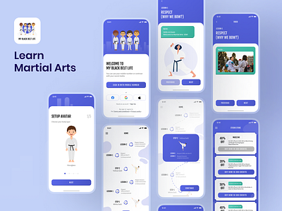 My Black Belt Life - Martial Arts Learning App avatarfemale avatarmale childrenlearning custom avatar design dialogue fitness funway interactions learn martial arts martialart physical practice quize ui video