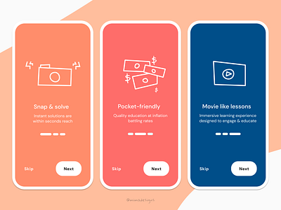 learning app: splash screens app app design branding doodle graphic design mobile app ui vector