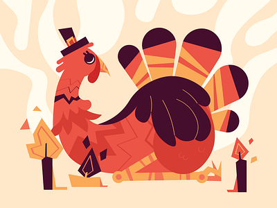Happy Thanksgiving Day! art flat graphic design holiday illustration thanksgiving turkey