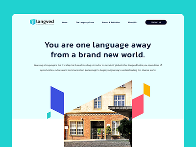 Langved Homepage branding colors course design graphic design hero homepage landing page language logo ui ux vector website