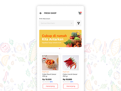 Fresh Shop Market app fresh homepage indo marketplace mobile mobileapp online shop shop shopping ui ux