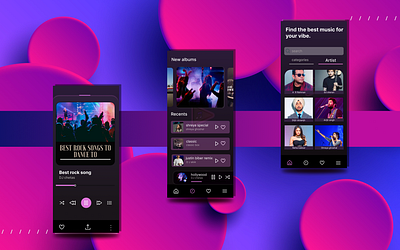 new music app ui design graphic design logo ui ux