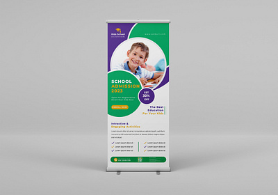 School admission Rollup Banner Template app best t shirt branding business t shirt design event t shirt graphic design illustration logo roll up roll up banner roll up banner design roll up banner template ui