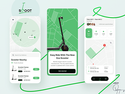 Scoot App UI Design 3d appdesign appuidesign booking clean design electric ev maps mnimial mobileapp mobileui scooter ui uiux ux website
