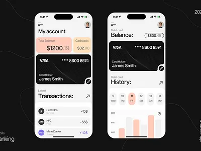 Finance App account balance page bank banking clean credit cart crypto defi expends finance fintech ios minimal mobile app money startup stats token transactions ui ux