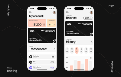 Finance App account balance page bank banking clean credit cart crypto defi expends finance fintech ios minimal mobile app money startup stats token transactions ui ux