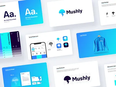 Mushly Brand Guidelines brand guidelines branding creative logo minimalist logo mushroom logo