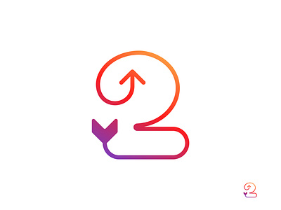 2 Arrow Mark 2 arrow 2 number arrow brand identity branding colorful logo creative logo flat flat logo logo logo design logos minimalist