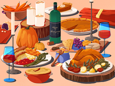 Thanksgiving candles drinks food food art menu pumpkin thanksgiving thanksgiving dinner wine