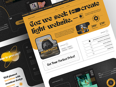Asato - Creative Agency Landing Page Website brutalism creative agency design graphic design header landing page typography ui ux web design