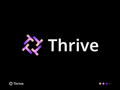 Thrive | Logo design branding business business event digital event gradient identity identity branding logo logo design logo design branding logotype saas startup t letter web3 ycombinator