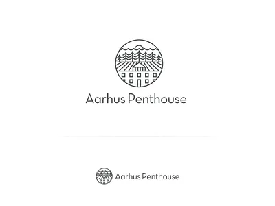 Logo Simplification airbnb apartment balcony branding building design forest holiday house identity illustration logo minimal penthouse realestate sea simple sunrise vacation view