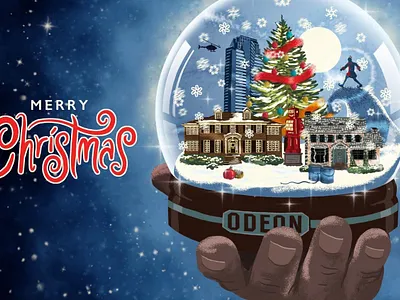 Odeon Christmas Gift Cards artist branding christmas cinema creative design graphic design illustration jsr london odeon