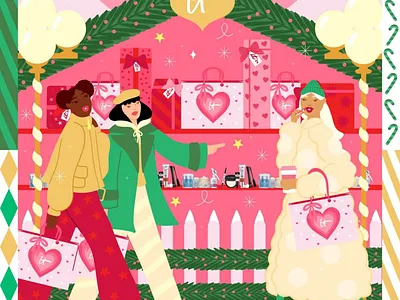 IT Cosmetics Holiday 22 campaign artist branding christmas cosmetics creative design friends illustration london makeup people winter