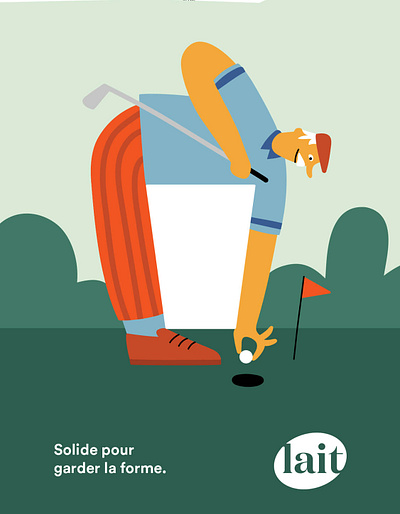Cécile Gariépy’s print campaign for Milk Producers of Québec advertising agency artist campaign creative design golf illustration jsr london milk québec