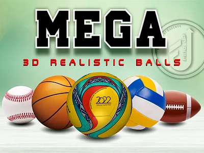 Realistic 3D sports balls balls baseball basketball football rugby ball soccer ball sports ball volleyball
