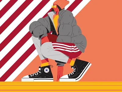 Cathal Duane for Footlocker advertising artist branding colour creative design digital footlocker illustration jsr people shoes