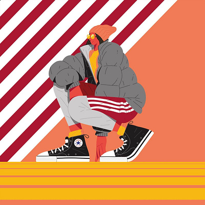 Cathal Duane for Footlocker advertising artist branding colour creative design digital footlocker illustration jsr people shoes