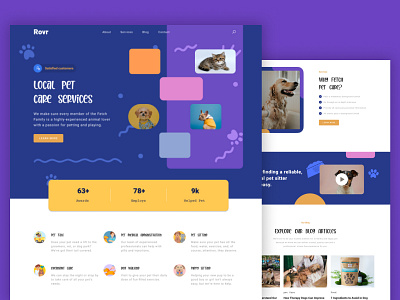 PetCare Landing Page cat cat design dog dog landing pet pet care pet design petcare petcare landing page petcare website ui design ui ux design web design