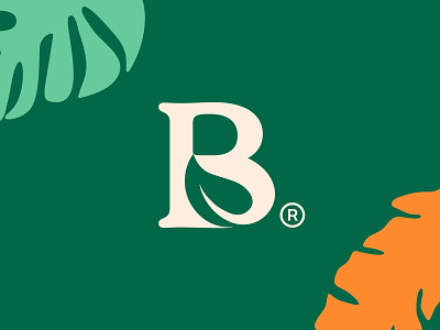 B and Leaf b letter blossom botanic botanica brand branding design floral flower green leaf logo logodesign mark minimal natural nature tree