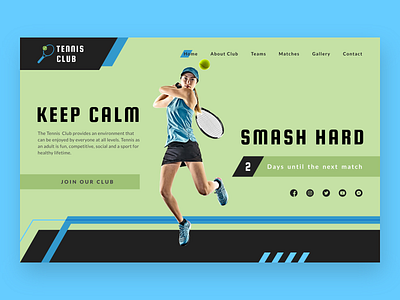 Sports Website - Tennis landing page sports sports club tennis ui user experience user interface ux web design website website design