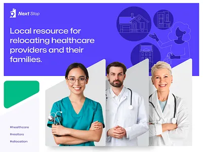 Branding for Next Stop - relocation app allocation applicaiton branding design graphic design healthcare identity inspiration logo ui ux webapp