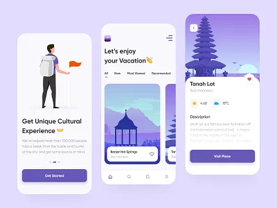 Travel Service - Mobile App adventure app clean design interface mobile mobile app simple tourism travel travel app traveler travelling trip ui ui design ui travel ux