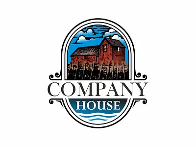 house logo vintage beach home house vintage logo