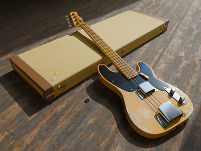 Fender Precision Bass (1953) 3d 3ddigital 3dmodel 3dmodeling blender digital 3d fender guitar