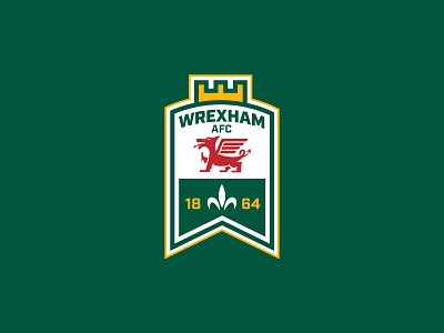 Wrexham Alternate Football Crest - Crown Variation badge crest crown design dragon england football soccer wales welsh wrexham