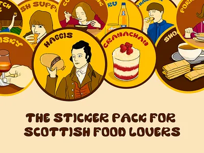 Scottish Food Stickers graphic design illustration sticker