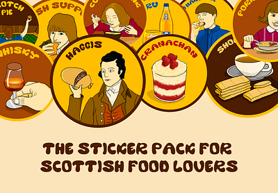 Scottish Food Stickers graphic design illustration sticker