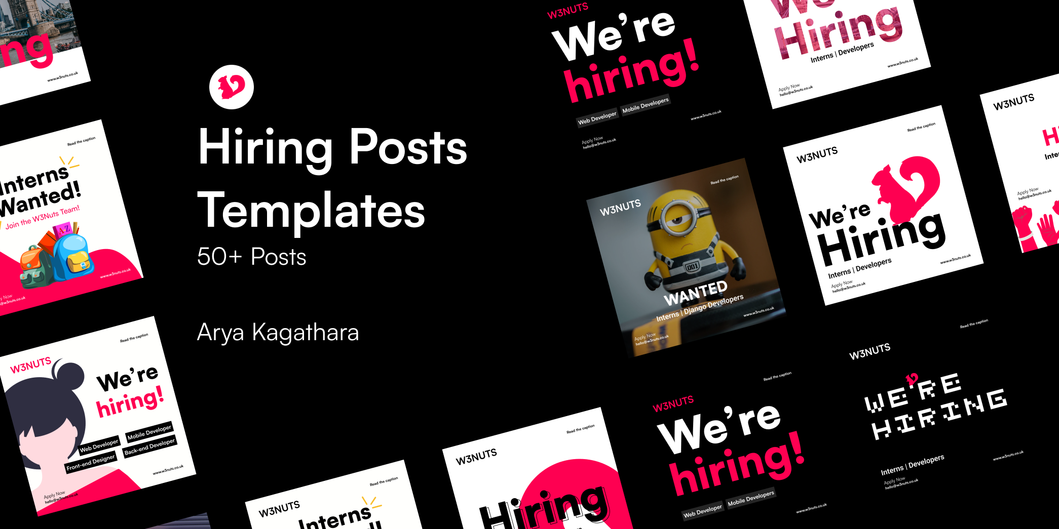 Free Hiring Posts Template colour design graphic design hire hiring illustration job job post linkedin post recruitment social media vacancy vector