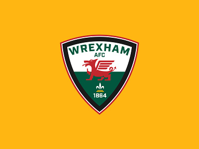 Wrexham Alternate Football Crest - Triangle Variation badge crest design dragon england football soccer traingle wales welsh wrexham