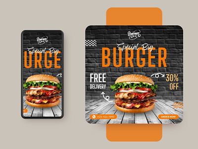 Burger Social media post design banner branding burger design facebook facebook post flyer food graphic design instagram post post post design social banner social media social post