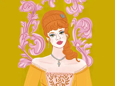 Day 28/30 Angelique movie poster angelique character cute design illustration illustrator king michelle mercier midcentury movie poster queen romance vector