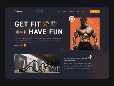 Exercise Website Design body building design esports fitness website gym gym trainer landing page landing page design logo online fitness online gym personal trainer typography ui uiux web design website design workout