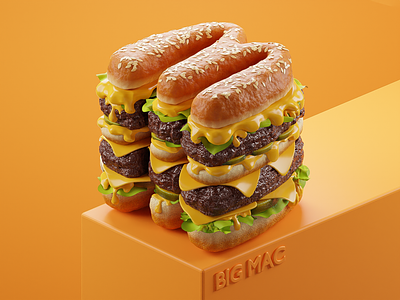 Big Mac 3d bigmac blender c4d illustration mcdo mcdonalds sandwich