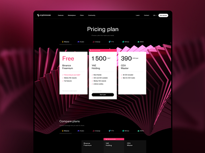 Cryptonovae Pricing Plan c4d cinema crypto cryptocurrency exchanges minimal plans pricing saas subscription trading ui web3