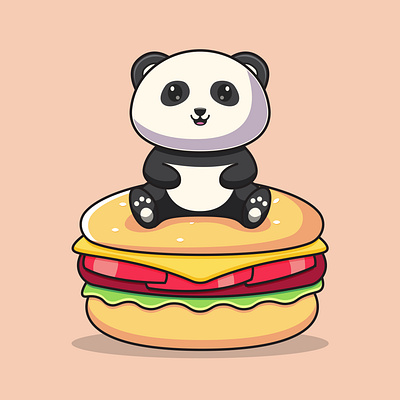 Cute Panda owning his thing vector illustration adobe illustrator cute design digital art drawing illustration logo sketch