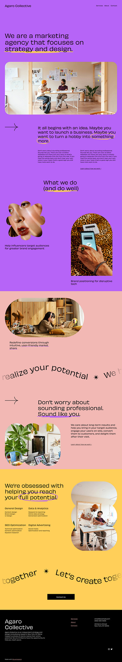 Agaro - Website Template - Squarespace app art blog branding concept design graphic design logo online store photography squarespace template theme ui ui design ux ux design web design web development website