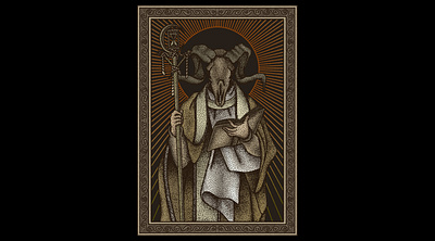 Mantra (SOLD) artwork blasphemy darkart dotwork drawing illustration macabre occult satanic satanic art skull