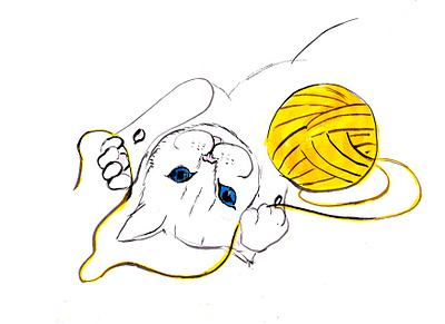 Нить жизни branding design graphic design illustration logo кот нить смешные животные украина цифровая иллюстрация